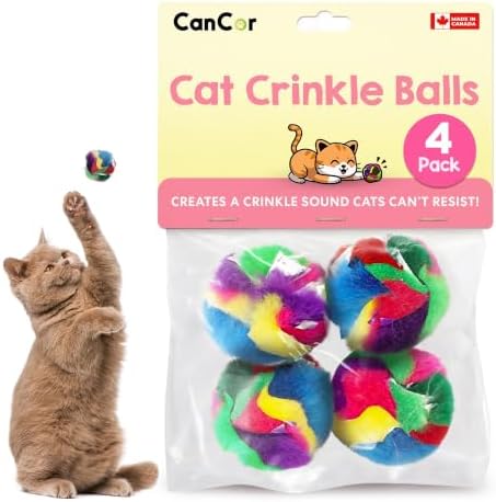Mini Crinkle Ball Cat Toy (4 Pack) by CanCorInnovations