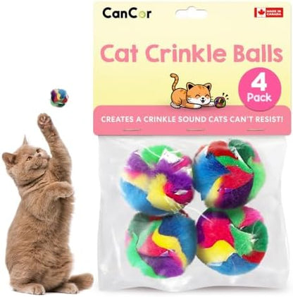 Mini Crinkle Ball Cat Toy (4 Pack) by CanCorInnovations