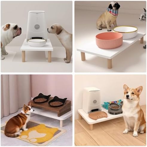 Elevated Cat Food Stand, Raised Pet Feeding Table for Cats and Dogs - Image 4
