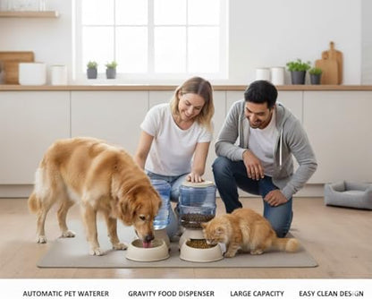 Automatic Cat & Dog Feeder and Water Dispenser Set with Scoop - Image 2