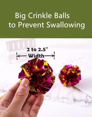 Mylar Crinkle Balls Cat Toys Interactive Crinkle Cat Toy Balls Independent Pet Kitten Cat Toys for Fat Cats Kittens Exercise, Soft and Right Size (6 Pack) - Image 4