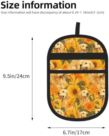 Golden Retriever Floral Sunflower Pet Hair Removal Glove For Cats Dogs - Image 3