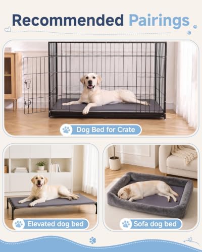 Waterproof Dog Crate Pad Bed, Wipeable Kennel Bed Mat, 35x22, Graphite Grey - Image 5