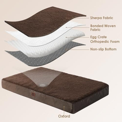 EHEYCIGA Orthopedic Dog Bed Large with Removable Washable Cover, 50IN Brown - Image 4