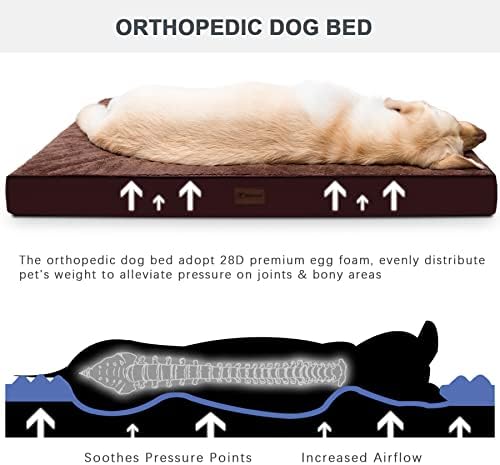 Waterproof Large Size Dog Crate Bed Orthopedic 41x27 Brown - Image 2
