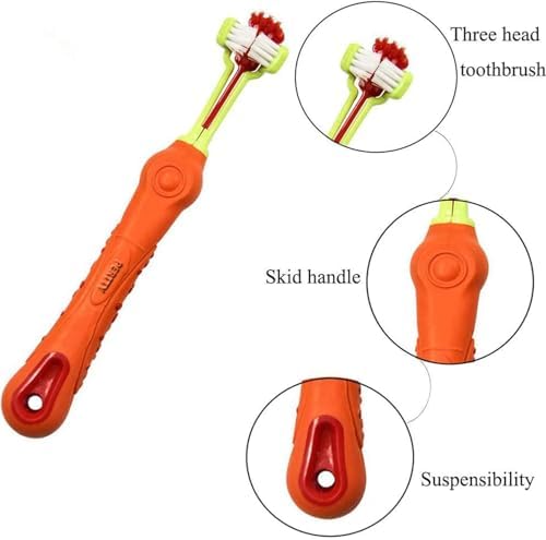 Orgrimmar 8 Pcs 3-Sided Pet Toothbrush Dog Cat Mouth Dental Teeth Care - Image 2