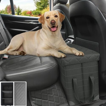 LIONROGE Car Back Seat Extender for Large Dogs up to 200lbs,Dog Car Back & Front Seat Extender with Storage,Prevent Your Dogs from Falling Off The Seat by LIONROGE