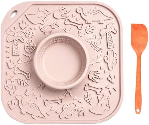 Lick Mat for Dog & Cat, Durable Silicone Licking Mat with Suction Cups, Easy-to-Clean, Chew-Proof, 2-in-1 Slow Feeder Pad Bowl for Dry & Wet Food, Puppy Enrichment Toy for Anxiety Relief, Pet Grooming by Unknown