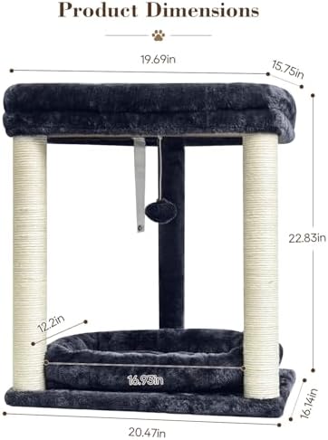 SYANDLVY Small Cat Tree for Indoor Cats with 2 Levels Perch Platforms - Image 3