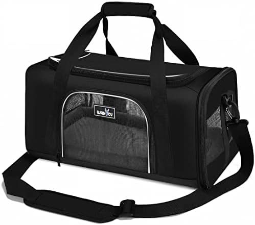 Wakytu TSA Approved Pet Carrier for Small Cats and Dogs,17.7x11x8.3, Black by Petshome