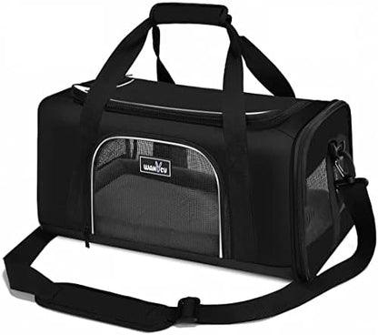 Wakytu TSA Approved Pet Carrier for Small Cats and Dogs,17.7x11x8.3, Black by Petshome