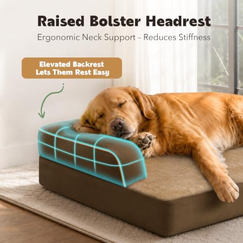 MEKIY Orthopedic Washable Dog Bed with Bolster for Large Sized Dogs - Image 2