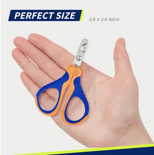 WePet Pet Nail Clippers U07.1, Professional Claw Trimmer, Bended Scissor Special for Cats, Kittens, Dogs, Puppies, Small Animals, Orange/Navy Blue - Image 4