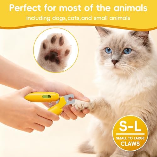 Dog Nail Clippers,Dog Nail Trimmers for Small Medium Dogs and Cats - Professional Grooming Tool with Safety Lock, Sharp Stainless Steel Blade Prevents Splitting，Includes Nail File (Yellow-mini) - Image 6