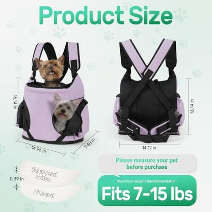 YUDODO 7-15 lbs Dog Front Carrier Backpack, Pet Front Facing Carrier - Image 2