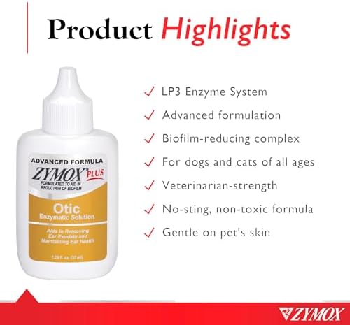 Zymox Advanced Formula Otic Plus Enzymatic Ear Solution for Dogs and Cats Without Hydrocortisone, 1.25oz - Image 3