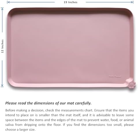 Hoki Found Silicone Pet Food Tray - High-Lips Dog Cat Bowl Mats - Waterproof Dog Cat Food Mats - Neutral Pink - Image 5