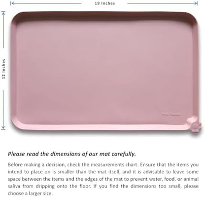 Hoki Found Silicone Pet Food Tray - High-Lips Dog Cat Bowl Mats - Waterproof Dog Cat Food Mats - Neutral Pink - Image 5