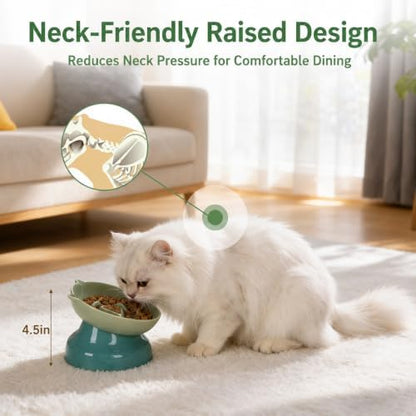 Ceramic Slow Feeder Cat Bowl, 15-Degree Tilted Non-Slip - Image 4