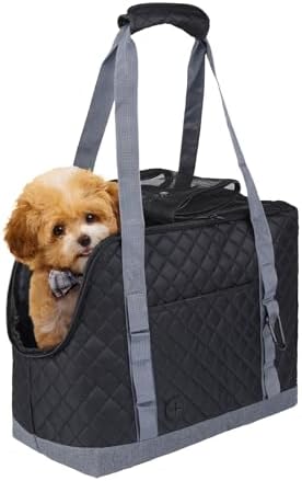 Dog Purse Carrier for Small Dogs, Soft Sided Pet Carrier with Pockets, Foldable Dog Carrier Purse for Puppy, Rabbit, Cat, Washable Breathable Pet Carrier, Dog Carrier Bag for Outdoor Shopping Travel by Homsunyi