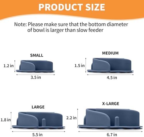 Slow Feeder Dog Bowls Insert, Bestalk Soft Silicone Slow Eating Feeder Insert with Suction Cups for Small, Medium and Large Dogs, Fit into Basic and Elevated Dog Bowls, Dark Blue - Image 5