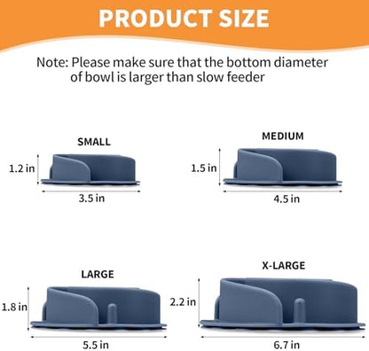 Slow Feeder Dog Bowls Insert, Bestalk Soft Silicone Slow Eating Feeder Insert with Suction Cups for Small, Medium and Large Dogs, Fit into Basic and Elevated Dog Bowls, Dark Blue - Image 4