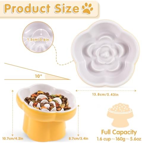 Cat Slow Feeder Bowl Set,1 Pcs Pastel Series Cat Plate for Dry and Wet Food - Image 2