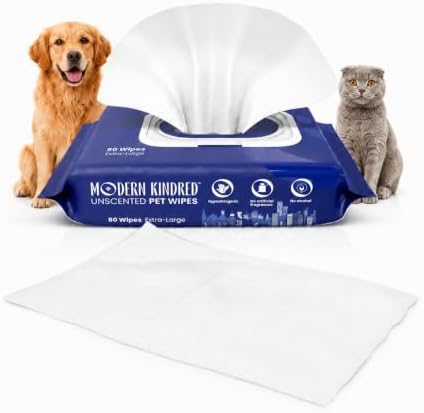 Hypoallergenic Pet Wipes for Dogs & Cats, 80 Count by ModernKindred