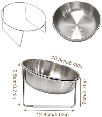 15° Tilted Cat Food Bowls 304 Stainless Steel Kitten Food Bowl Raised Food and Water Dish for Cats Elevated Cat Bowl Plate Stand Whisker Friendly Smooth Polished Easy to Clean Dishwasher Safe 2PACK - Image 6