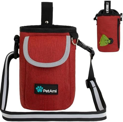 PetAmi Dog Treat Pouch, Large Hands-Free Training Bag, Red by PetAmi