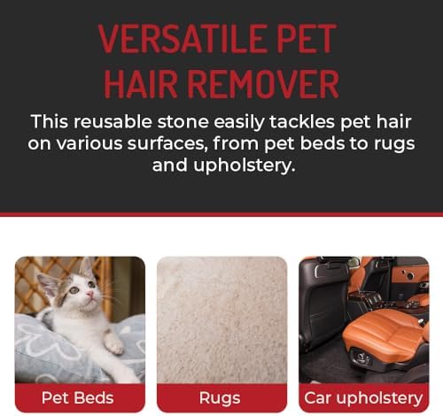 Pet Hair Remover Rock – 3 Pack Reusable Dog & Cat Hair Cleaner for Carpet, Upholstery & Auto Interiors – Easy Lint & Fur Removal Tool – No Roller or Brush - Image 4