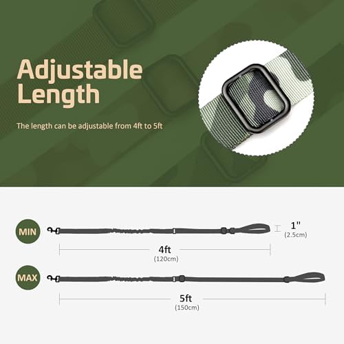 Forestpaw Tactical Dog Leash for Large Dogs, Camo Green, 4-5FT - Image 7
