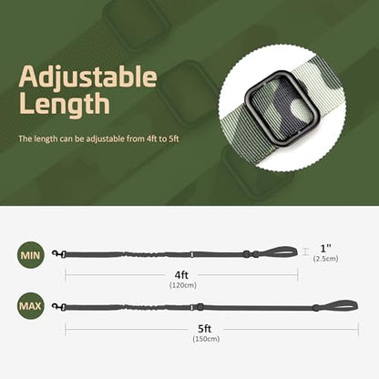 Forestpaw Tactical Dog Leash for Large Dogs, Camo Green, 4-5FT - Image 7