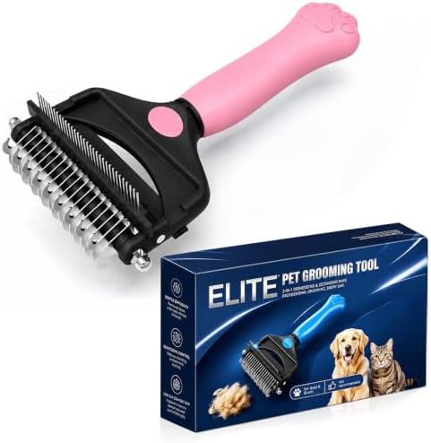 Undercoat Rake for Dogs ，3-in-1 Dematting Comb for Dogs (Pink) by AIYAFEIO