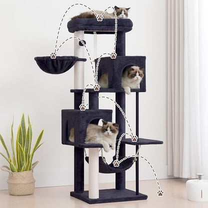 Gitelsnour Cat Tree Tower with Sturdy Steel Tube for Indoor Cats GCT014G - Image 5