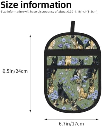 German Shepherd Dog Floral Pet Green Pet Hair Removal Glove For Cats Dogs - Image 3