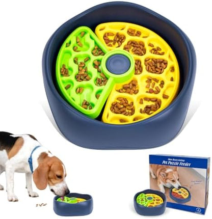 Star&Mi Slow Feeder Dog Bowls, 3-Layer Interactive Dog Puzzle Feeder, Dog Slow Feeder Bowl & Lick Bowl for Dogs, Non-Slip Dog Bowl Slow Feeder for Medium & Large Breeds, Holds 6–8 Cups by Unknown