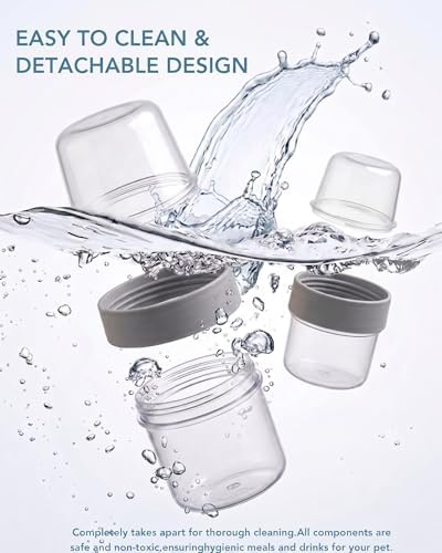 Portable Pet Travel Water Bottle and Food Container - 2-in-1 Detachable Dog Travel Cup for Walking, Hiking and Traveling - Leak-Proof, BPA Free & Food Grade Safety Material (Gray, Medium Size) - Image 7