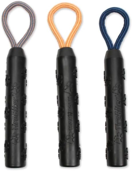 Tire~Biter Advanced Retriever Rubber Dog Toy W/Cottonblend Asst Color Loop Rope Handle, 11" ~ Your Pets Deserve The Best! Pet Products Has Been A Leading Innovator.