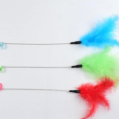 balacoo 3pcs Interactive Cat Teaser Sticks Engaging Wands for Playtime for Indoor Cats Relieves Stress and Boosts Bonding