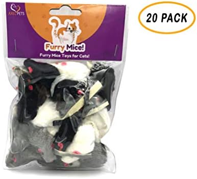 20 Furry Mice with Catnip and Rattle Sound Made of Real Rabbit Fur Interactive Catch Play Mouse Toy for Cat, Pack of 20 Mice - Image 5