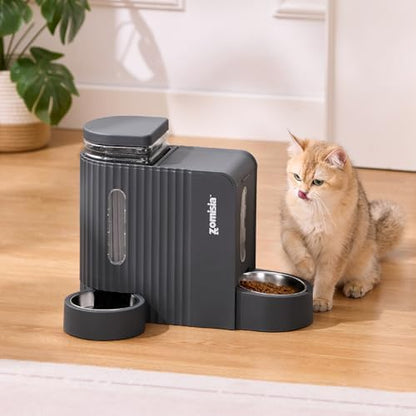 ZOMISIA Gravity Cat Food and Water Dispenser, 2 in 1 Automatic CatFeeder - Image 6