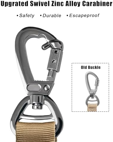 Hotsky Tactical Bungee Shock Absorbing No Pull Strong Dog Leash,Khaki,4-6FT - Image 3