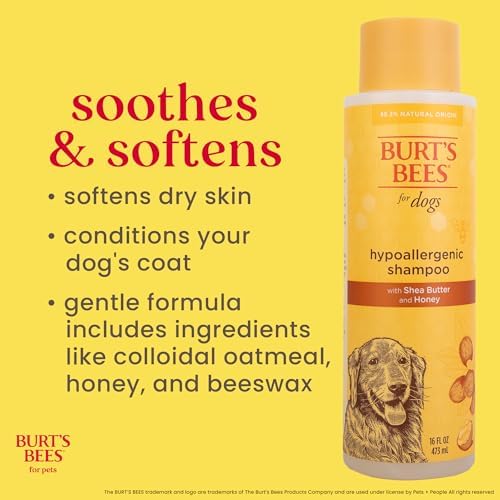 Burts Bees for Pets Hypoallergenic Dog Shampoo, Shea Butter Honey, 16 Fl Oz - Image 3