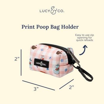 Lucy & Co. Sipping Slowly Dog Poop Bag Holder and Dispenser, Clips to Leash, Water-Repellent Neoprene, Includes Refill Roll - Image 2