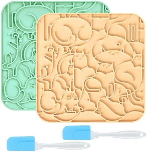 Lick Mat for Dogs,Lick Pads for Cats with Suction Cups- Large&Small Pet by BVQWO