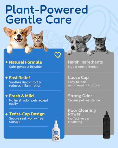 Dog Ear Cleaner - Pet Ear Wash, Flush and Drop Cleaner Solution for Cat & Dog Infection and Itch Relief, Gently Removes Debris, Wax Buildup, Odor - 1.69 fl oz - Image 5
