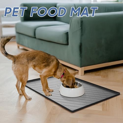 URMONA Pet Food Mat 25 x 22 in, Waterproof Silicone Dog Food Mat Litter Mat - Image 5