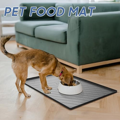 URMONA Pet Food Mat 25 x 22 in, Waterproof Silicone Dog Food Mat Litter Mat - Image 5