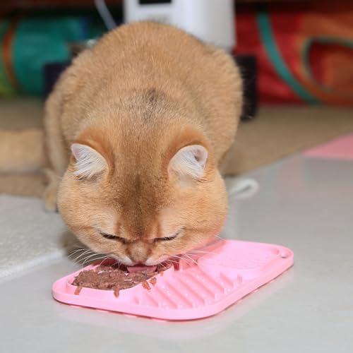 Lick Mat for Cat & Puppy, Premium Silicone Slow‑Feeder Bowl, BPA‑Free, Food‑Grade, Suction‑Cup Design for Dry & Wet Food – Anxiety & Boredom Relief, Dishwasher & Freezer Safe, Pink - Image 7